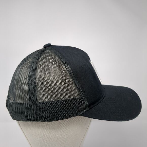 V Snapback Trucker Hat Black One Size Adjustable Mesh Back Pacific Headwear - Picture 4 of 9